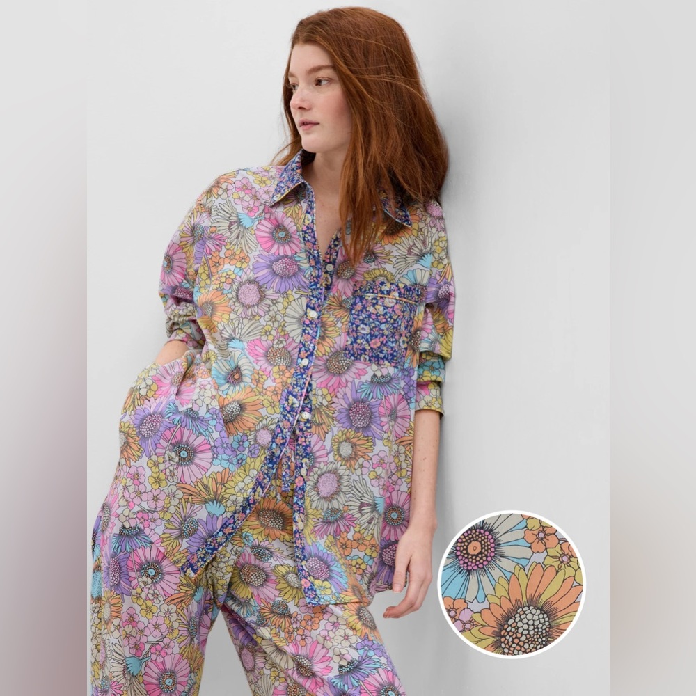 GAP Multicolor Floral Button-Up Top